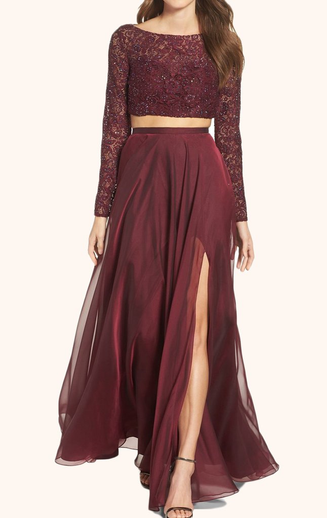 blouse and long skirt gown