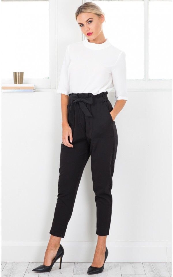 womens black high waisted pants