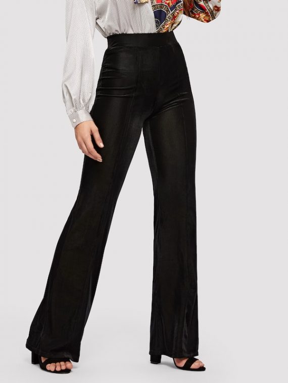 calvin klein black velvet pants