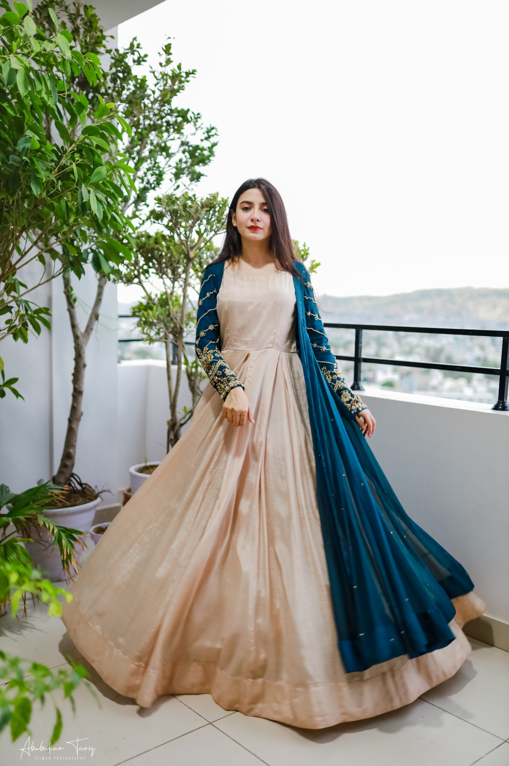 Anarkali Gown With Floral Resham Sequin and Beads Embroidery – Talking  Threads