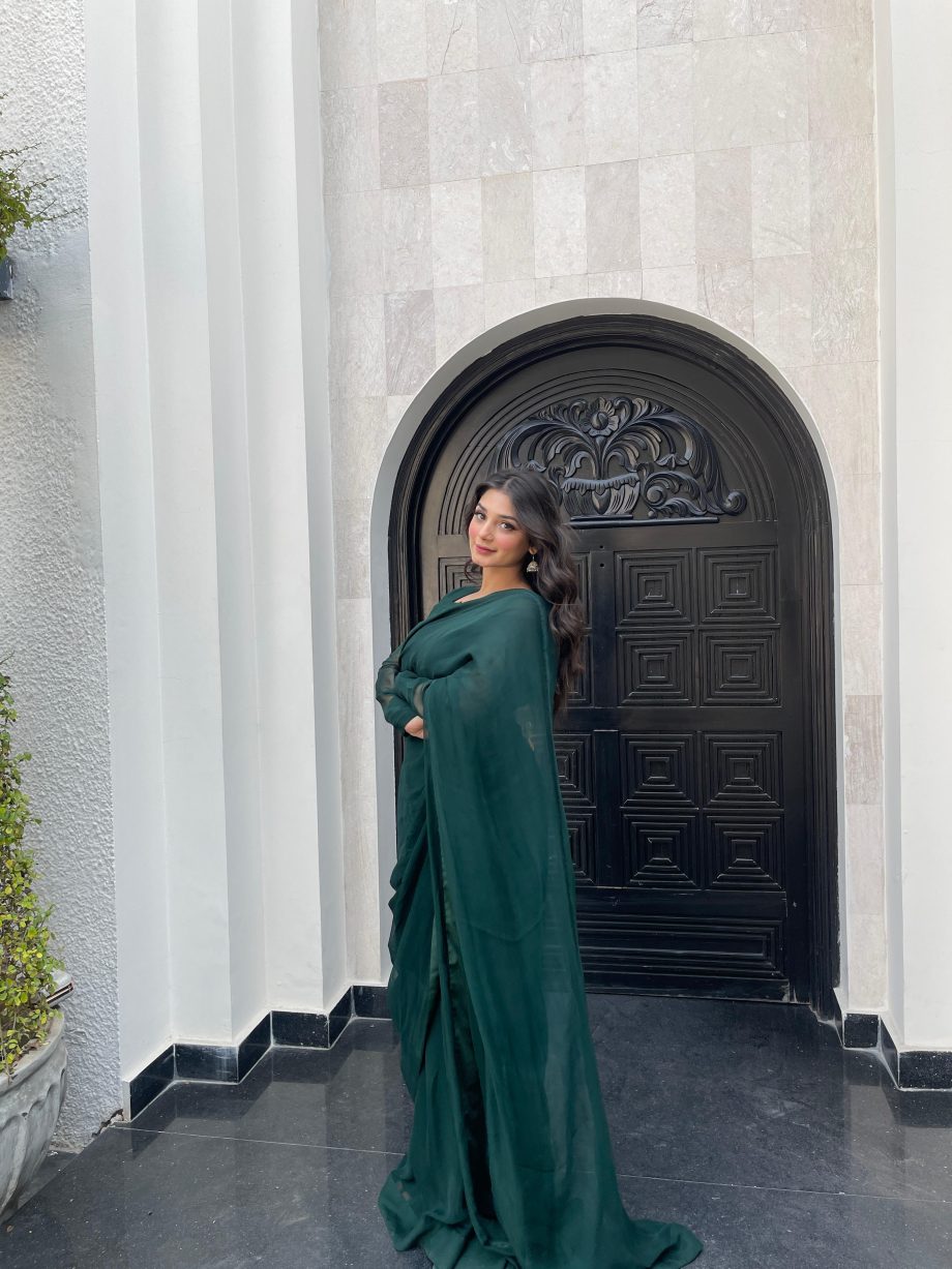 SOLID GREEN SAREE