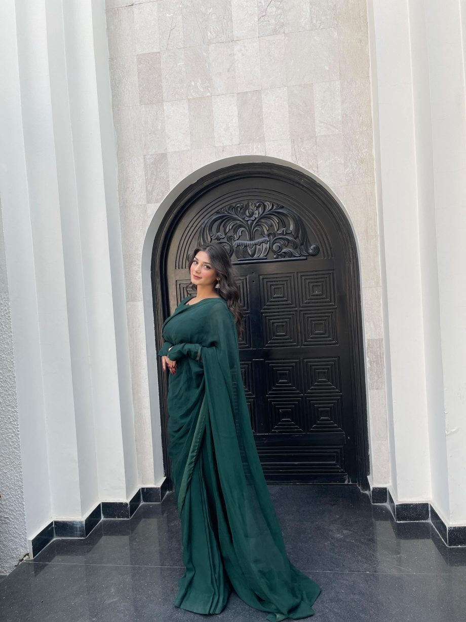 SOLID GREEN SAREE