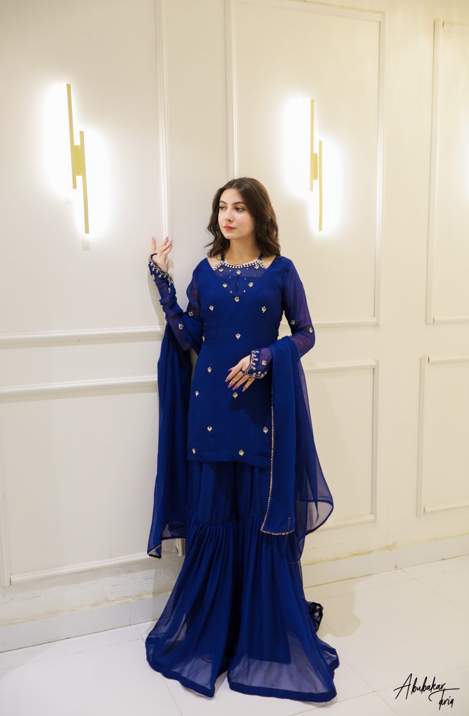 ROYAL BLUE KURTA GHRARA SET WITH DUPATTA