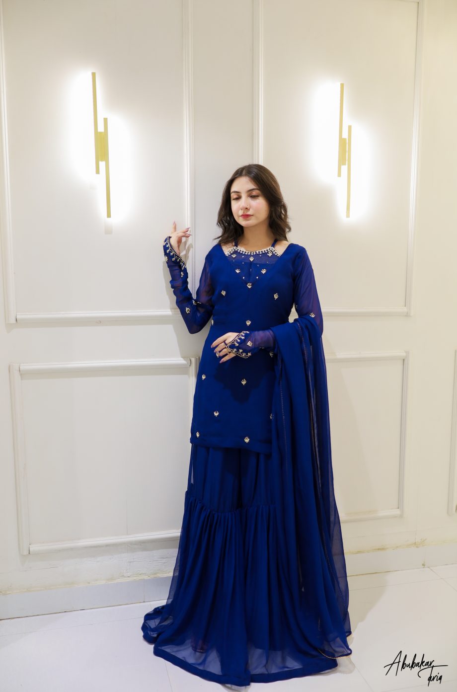 ROYAL BLUE KURTA GHRARA SET WITH DUPATTA